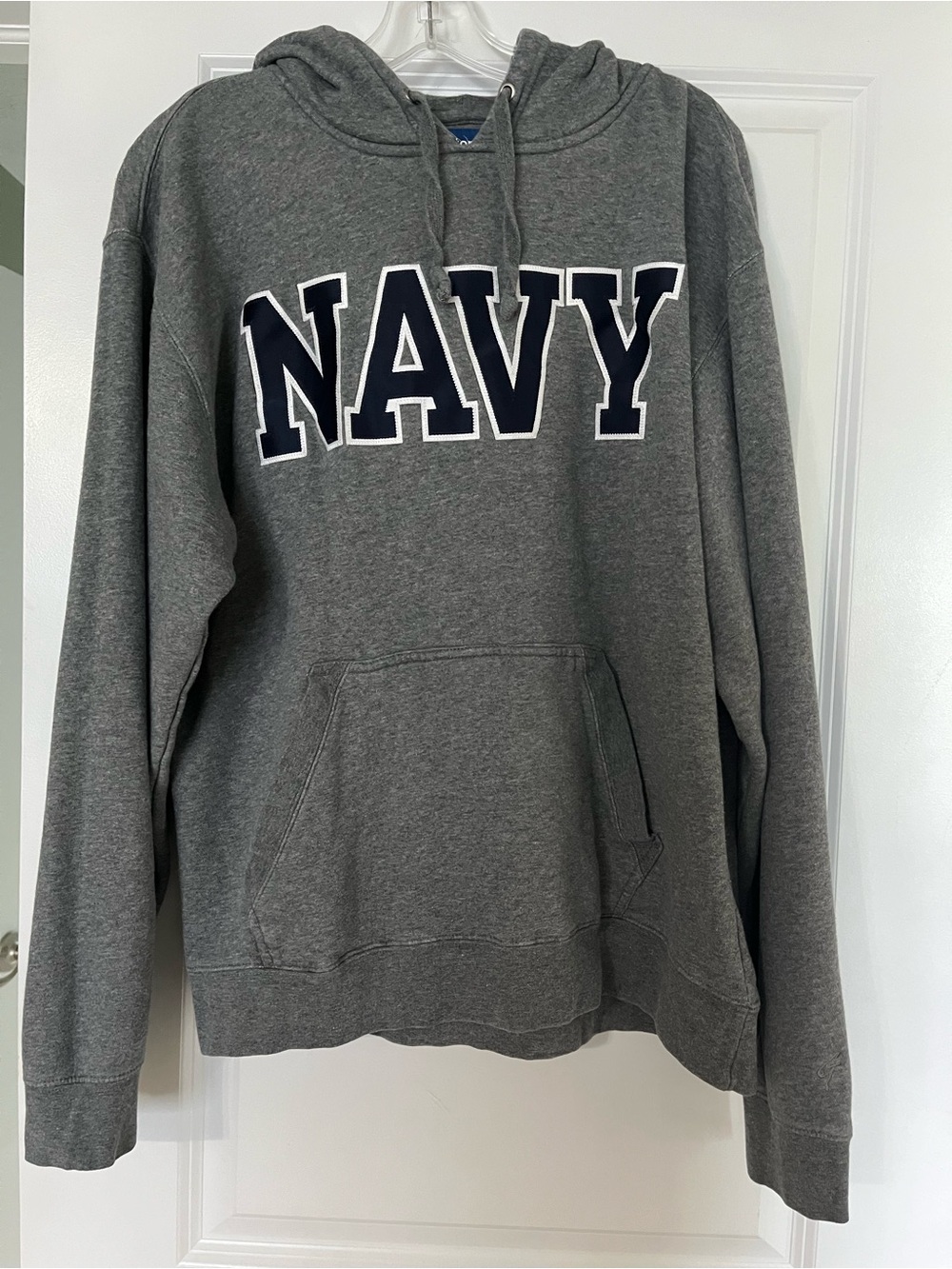 NAVY Grey Hooded Pullover Sweatshirt. United States Naval Academy. USNA.